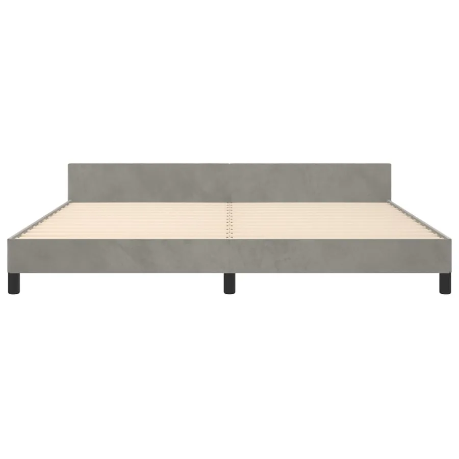 Cadre de lit sans matelas gris clair 200x200 cm velours - 6