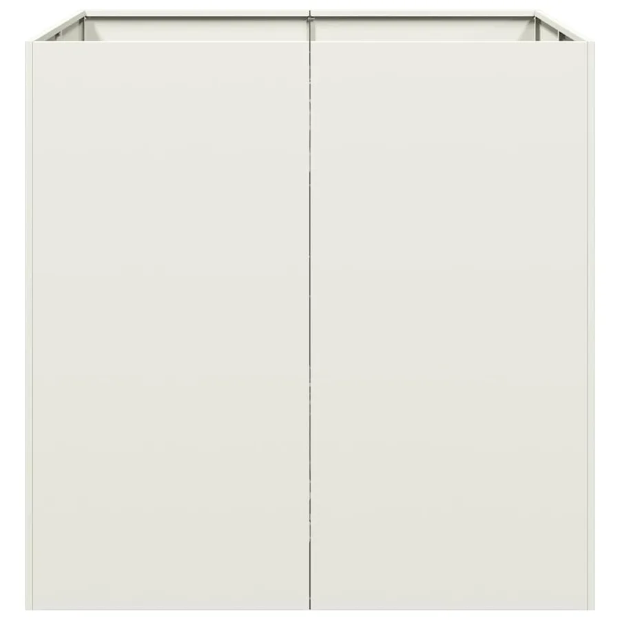 Jardinière blanc 80x80x80 cm acier - 4