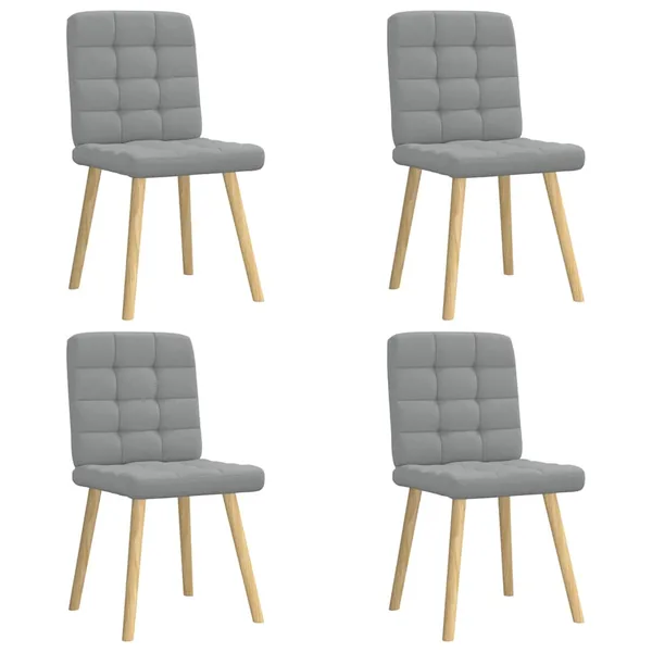 Chaises à manger lot de 4 gris clair tissu