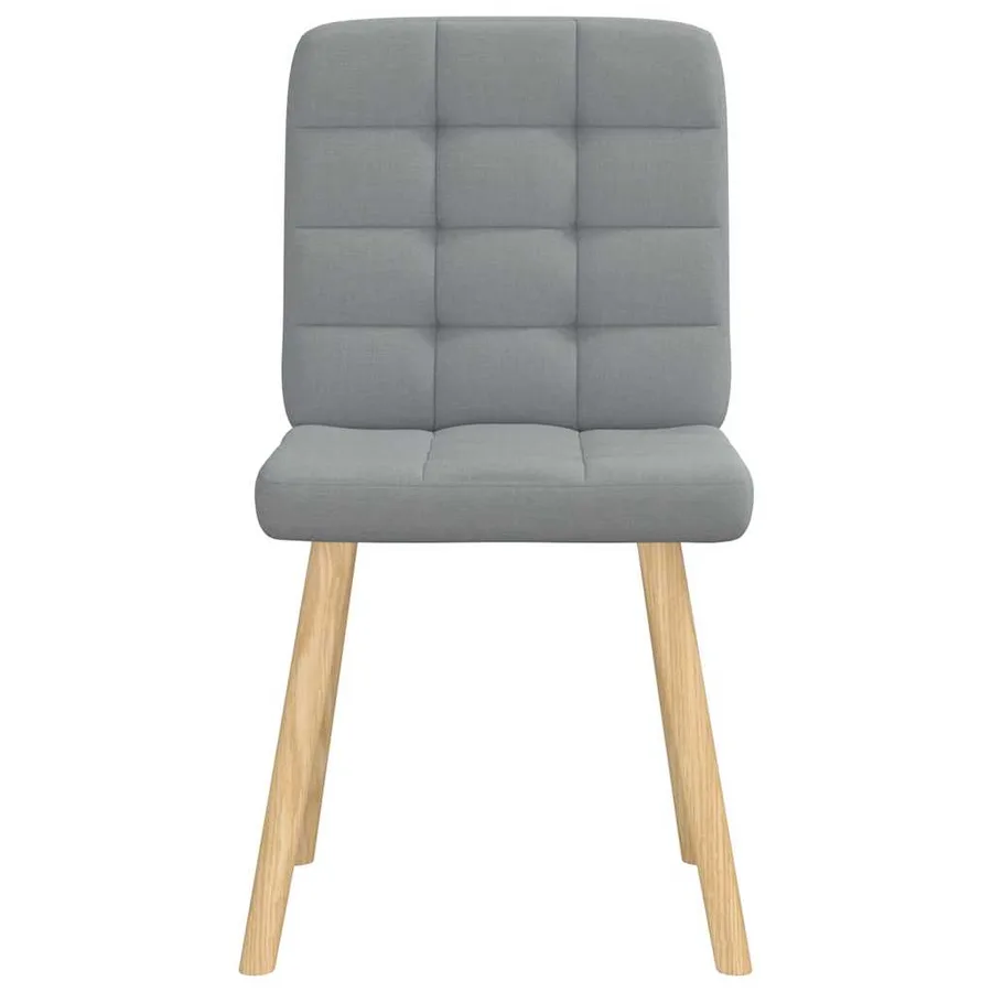 Chaises à manger lot de 4 gris clair tissu - 4