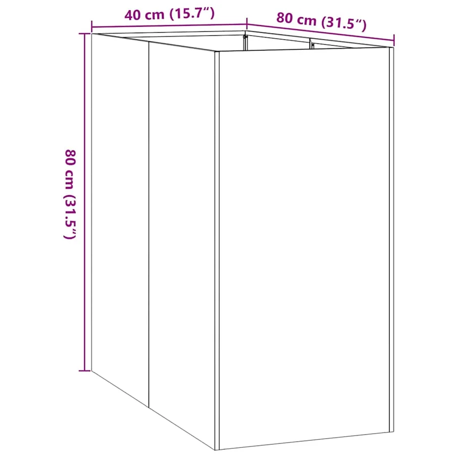 Jardinière blanc 40x80x80 cm acier - 9