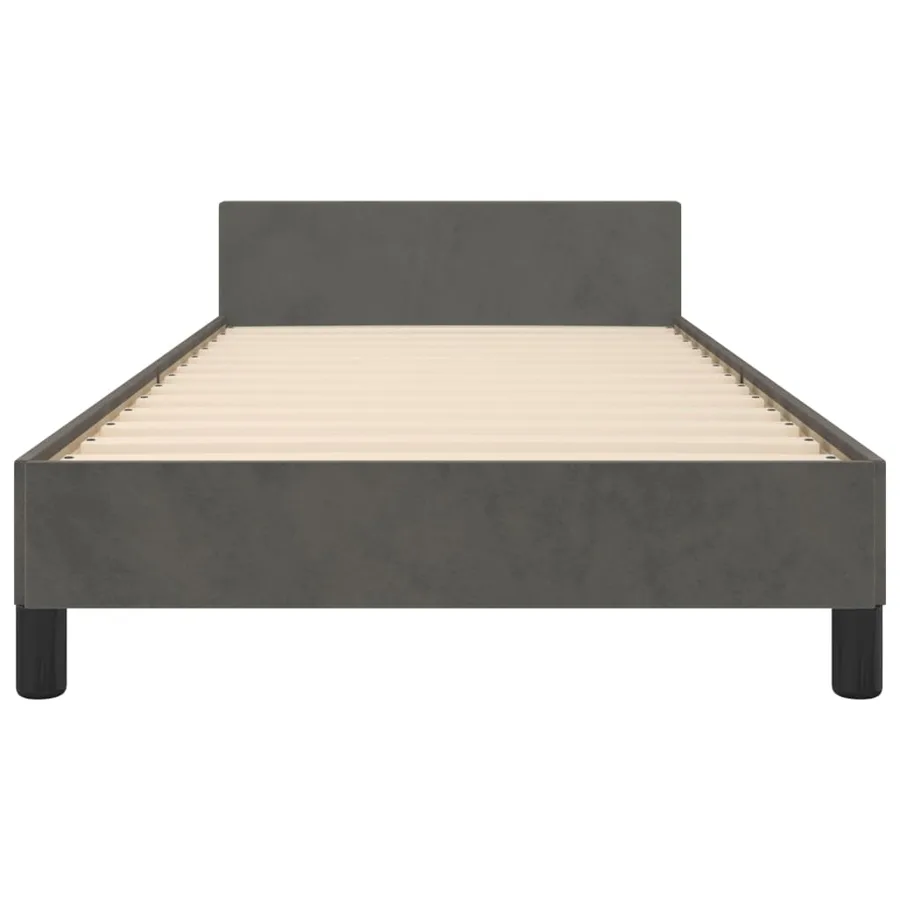 Cadre de lit sans matelas gris foncé 80x200 cm velours - 6