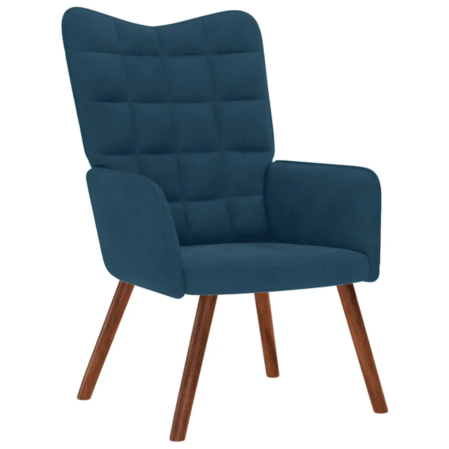 Chaise de relaxation Bleu Velours