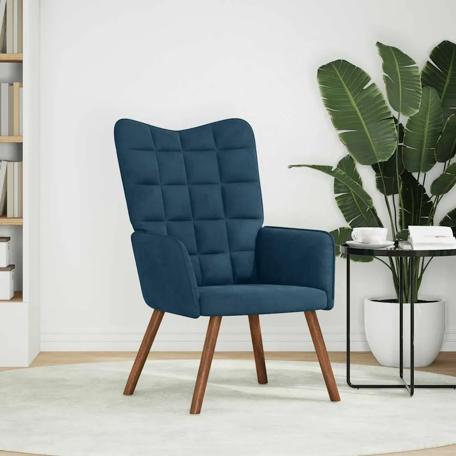 Chaise de relaxation Bleu Velours - 2
