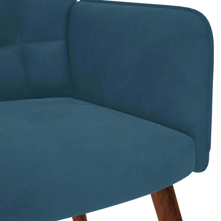 Chaise de relaxation Bleu Velours - 6