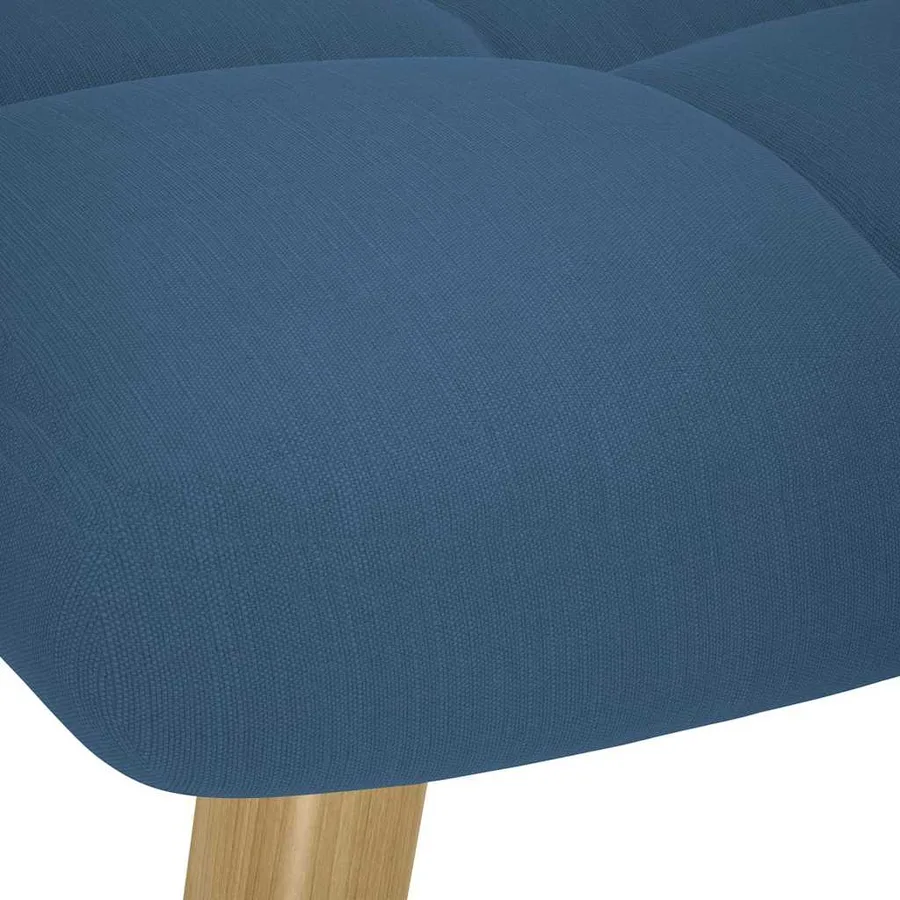 Chaise à bascule avec repose-pied Bleu Tissu - 8