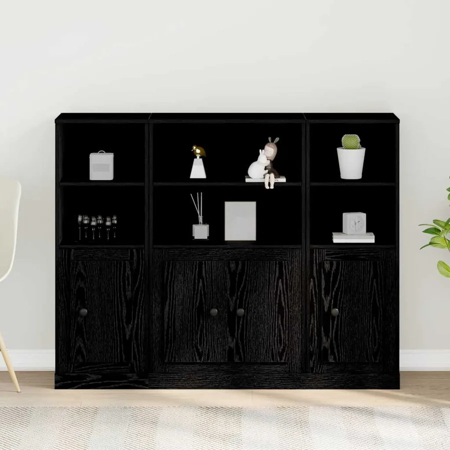 Haut Armoire Chêne noir 132 x 35,5 x 103,5 cm Bois d'ingénierie - 4