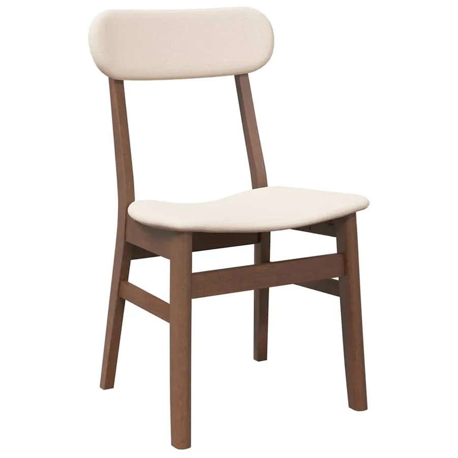 Chaises à manger coussins 2 pcs marron bois massif caoutchouc - 4