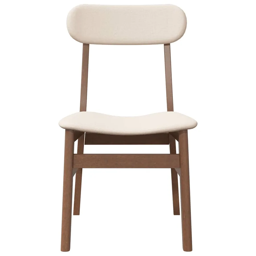 Chaises à manger coussins 2 pcs marron bois massif caoutchouc - 5