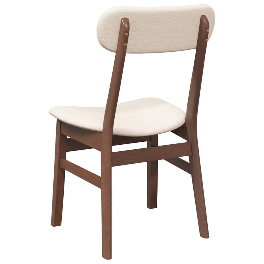 Chaises à manger coussins 2 pcs marron bois massif caoutchouc - 7