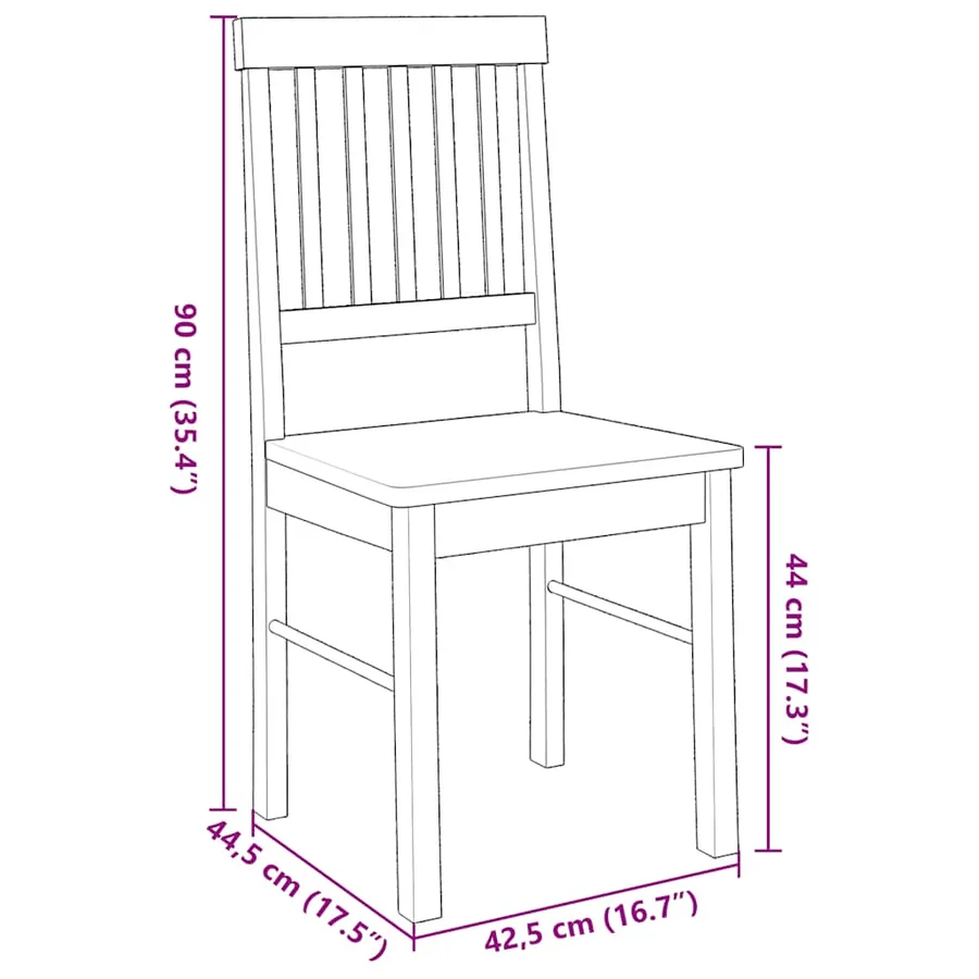 Chaises à manger 2 pcs bois massif caoutchouc - 10