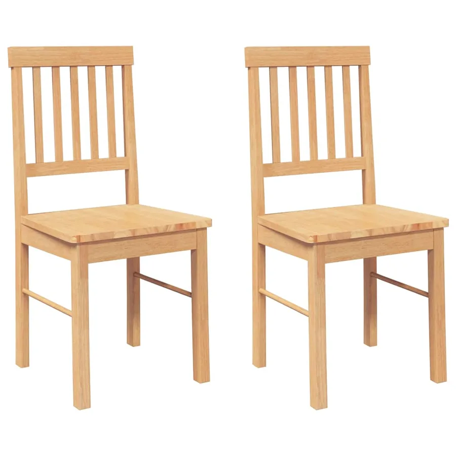 Chaises à manger 2 pcs bois massif caoutchouc - 2
