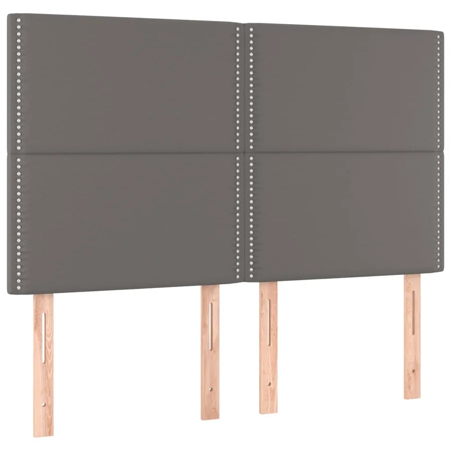 Cadre de lit sans matelas gris 140x190 cm similicuir - 9