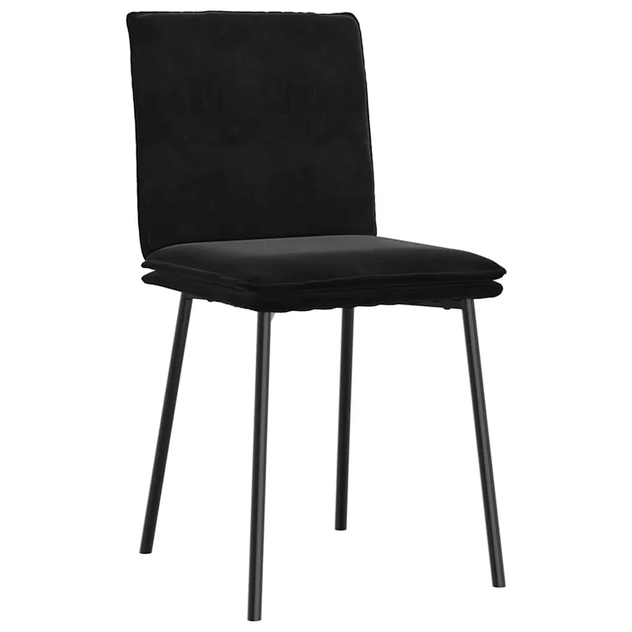 Chaises à manger lot de 6 noir velours - 3