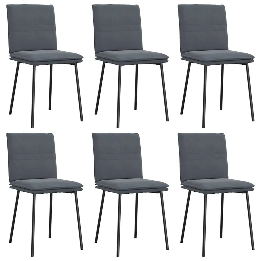 Chaises à manger lot de 6 gris foncé velours - 2