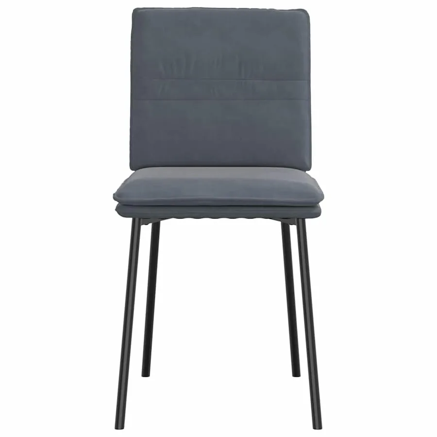 Chaises à manger lot de 6 gris foncé velours - 4