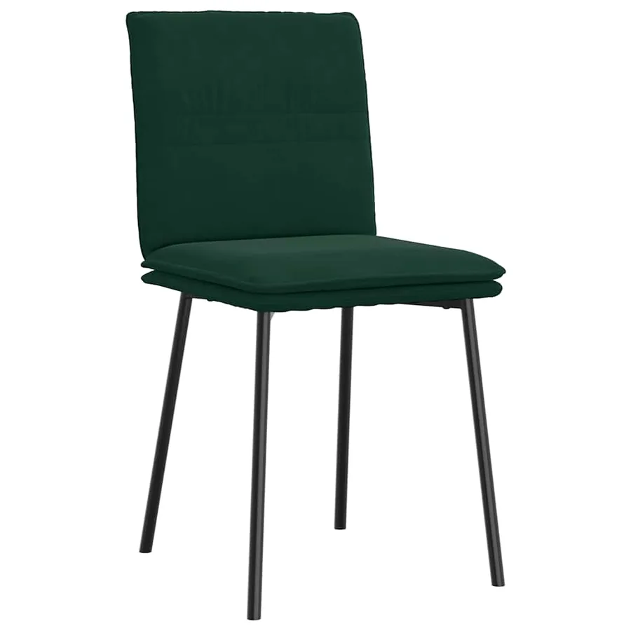 Chaises à manger lot de 4 Vert foncé Velours - 3