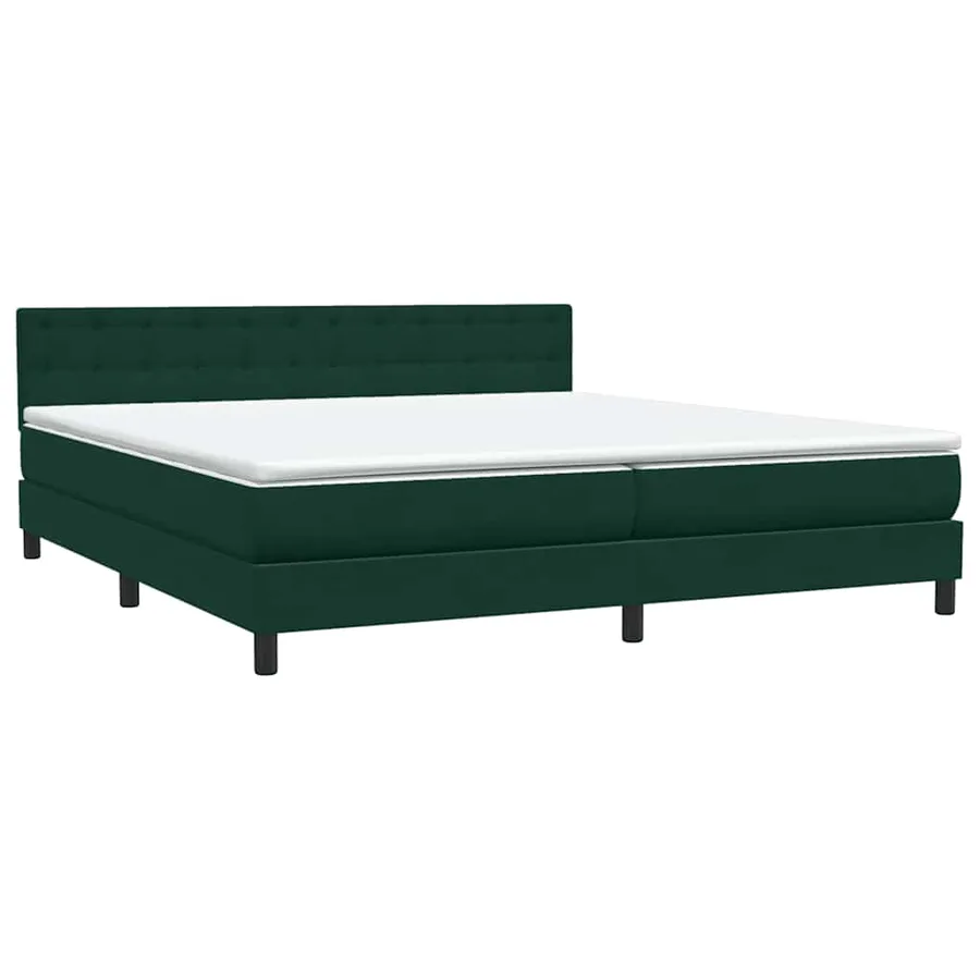 Sommier à lattes de lit et matelas vert foncé 180x220cm velours - 4