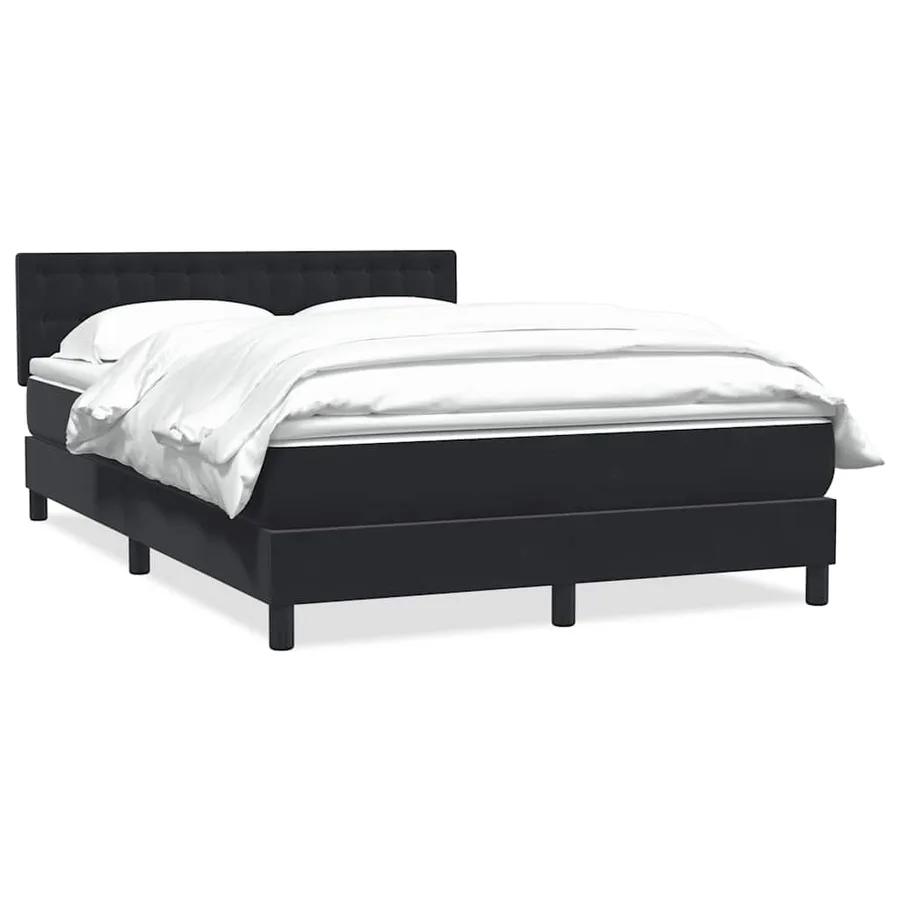 Sommier à lattes de lit avec matelas noir 160x220 cm velours - 2