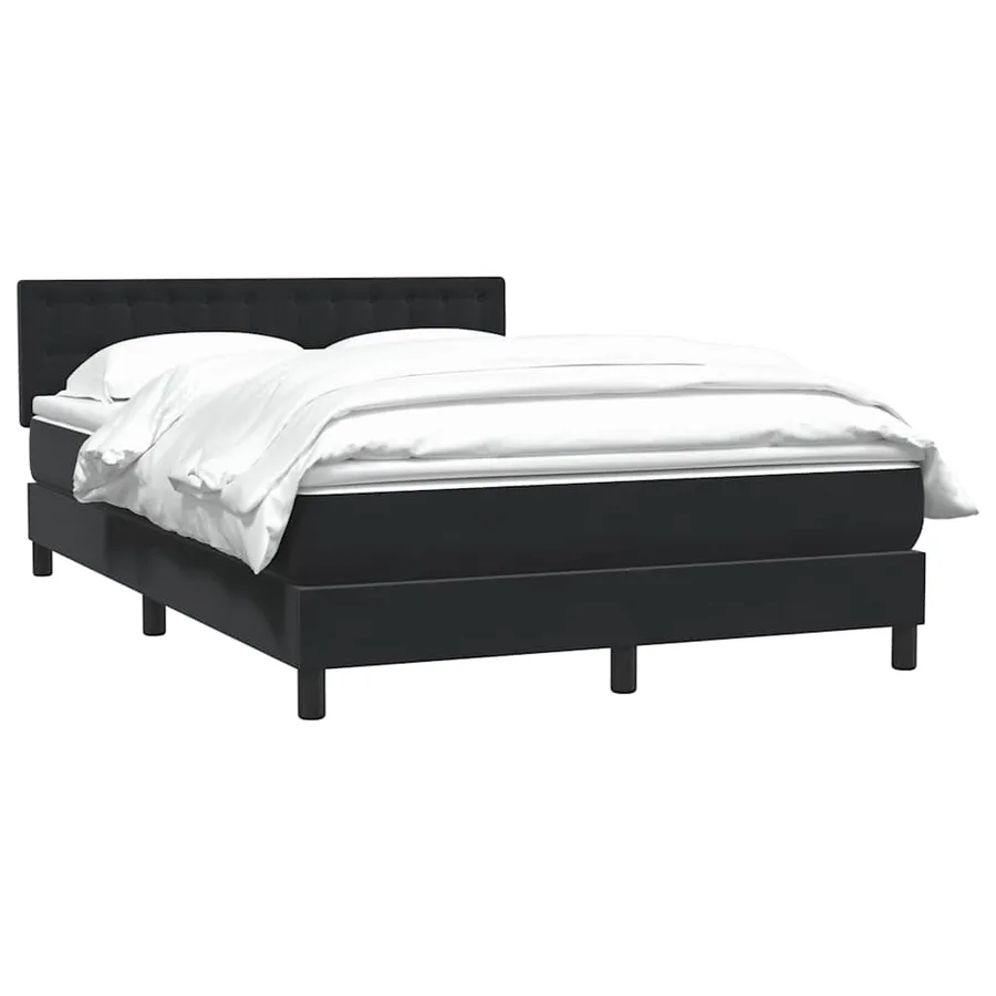 Sommier à lattes de lit avec matelas noir 160x220 cm velours - 3