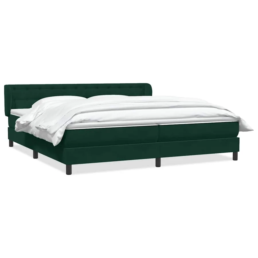 Sommier à lattes de lit et matelas vert foncé 180x220cm velours - 2