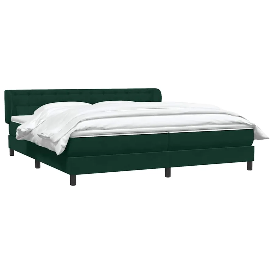 Sommier à lattes de lit et matelas vert foncé 180x220cm velours - 3