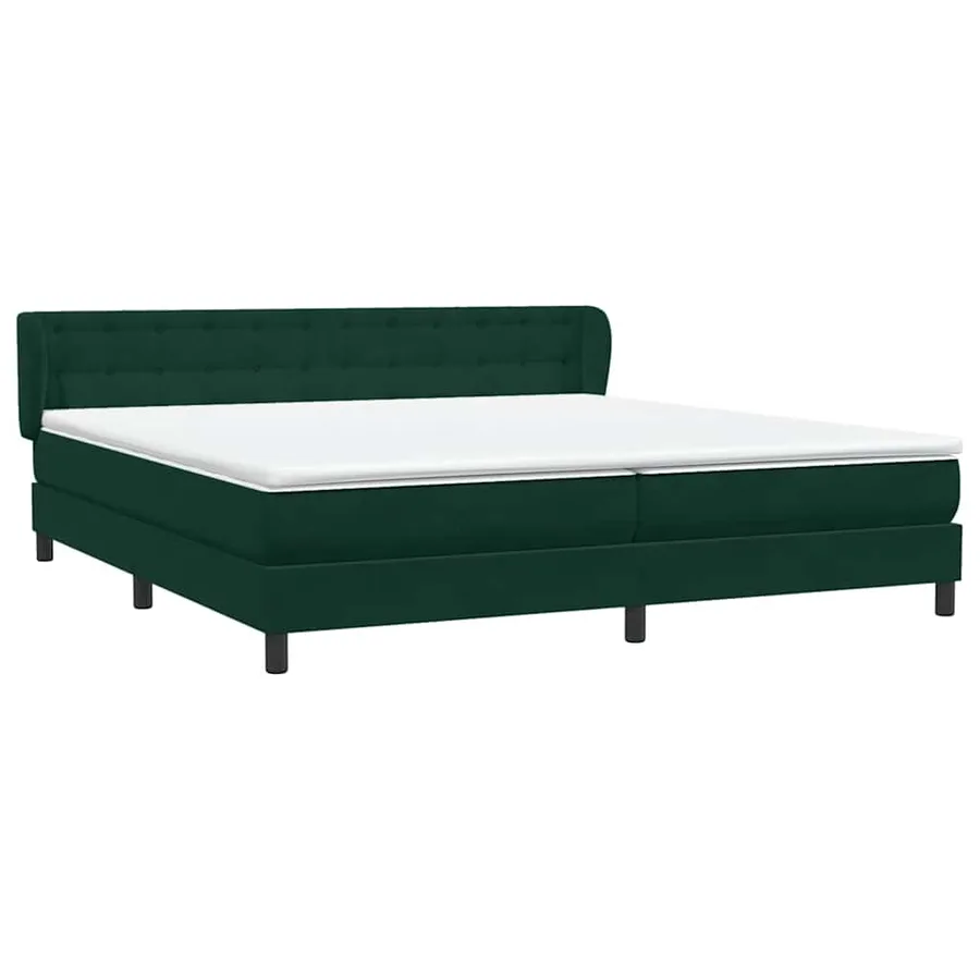 Sommier à lattes de lit et matelas vert foncé 180x220cm velours - 4