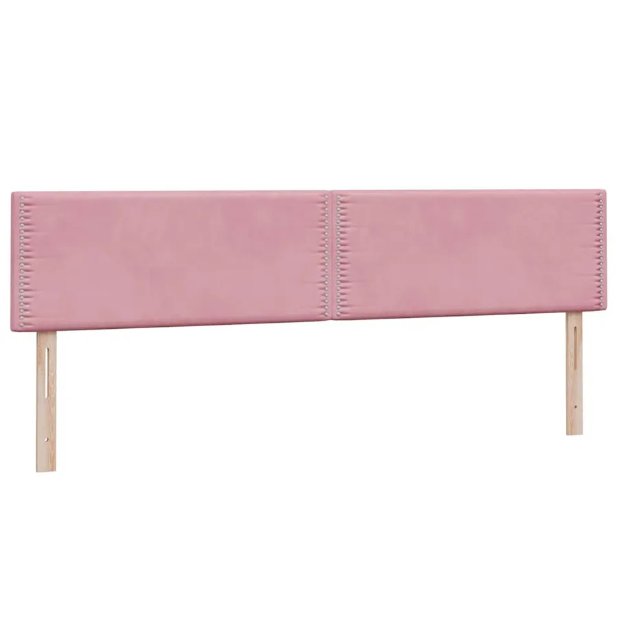 Sommier à lattes de lit avec matelas rose 200x220 cm velours - 7