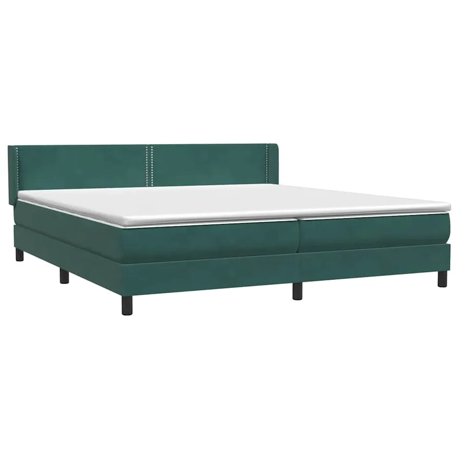 Sommier à lattes de lit et matelas vert foncé 180x220cm velours - 4