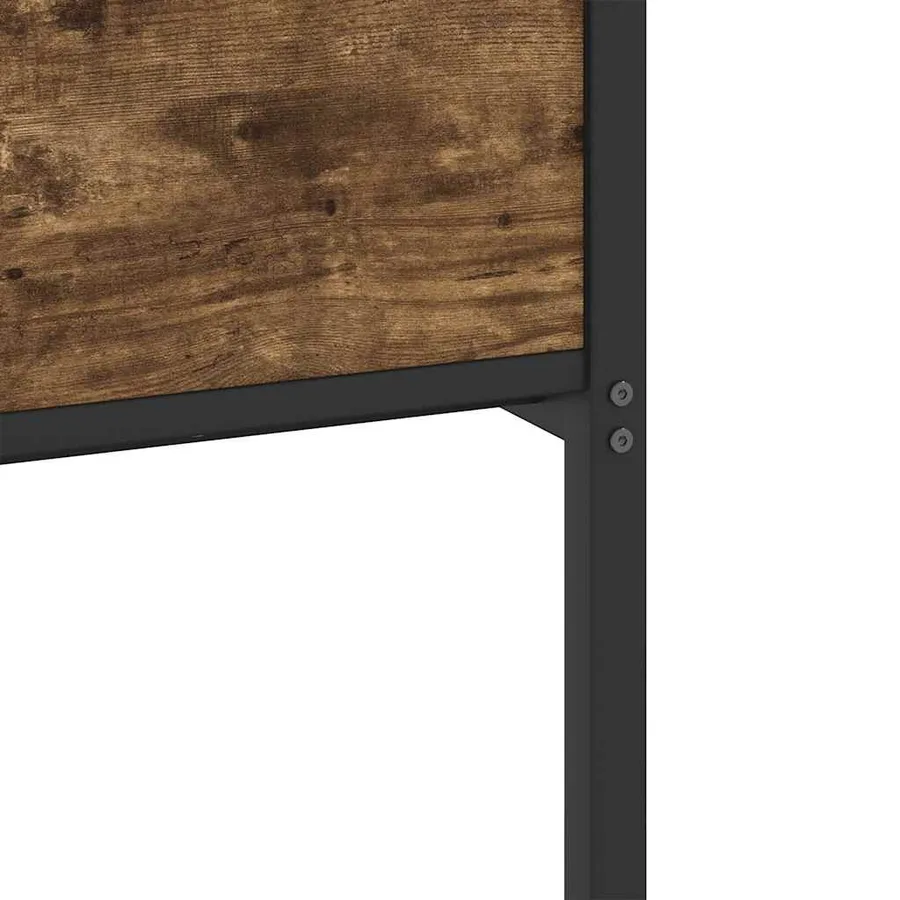 Cadre de lit sans matelas chêne fumé 75x190cm bois d'ingénierie - 10