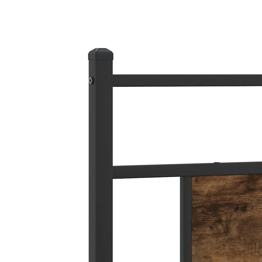 Cadre de lit sans matelas chêne fumé 75x190cm bois d'ingénierie - 9