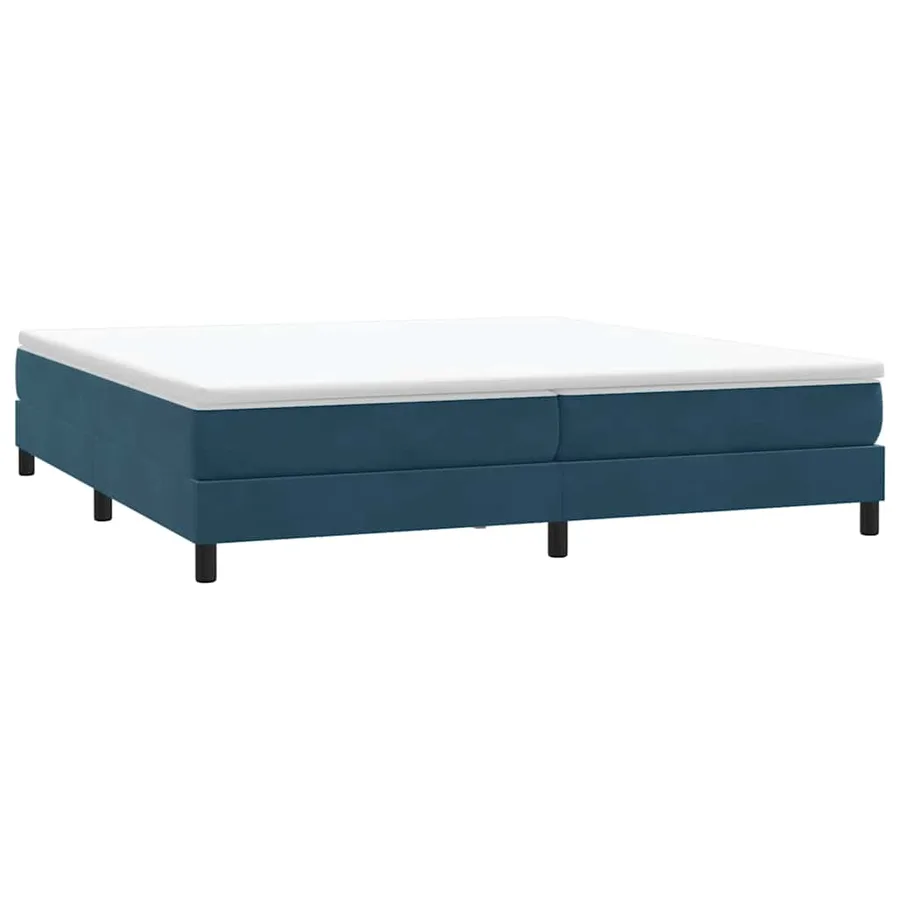 Sommier à lattes de lit et matelas bleu foncé 180x220cm velours - 4