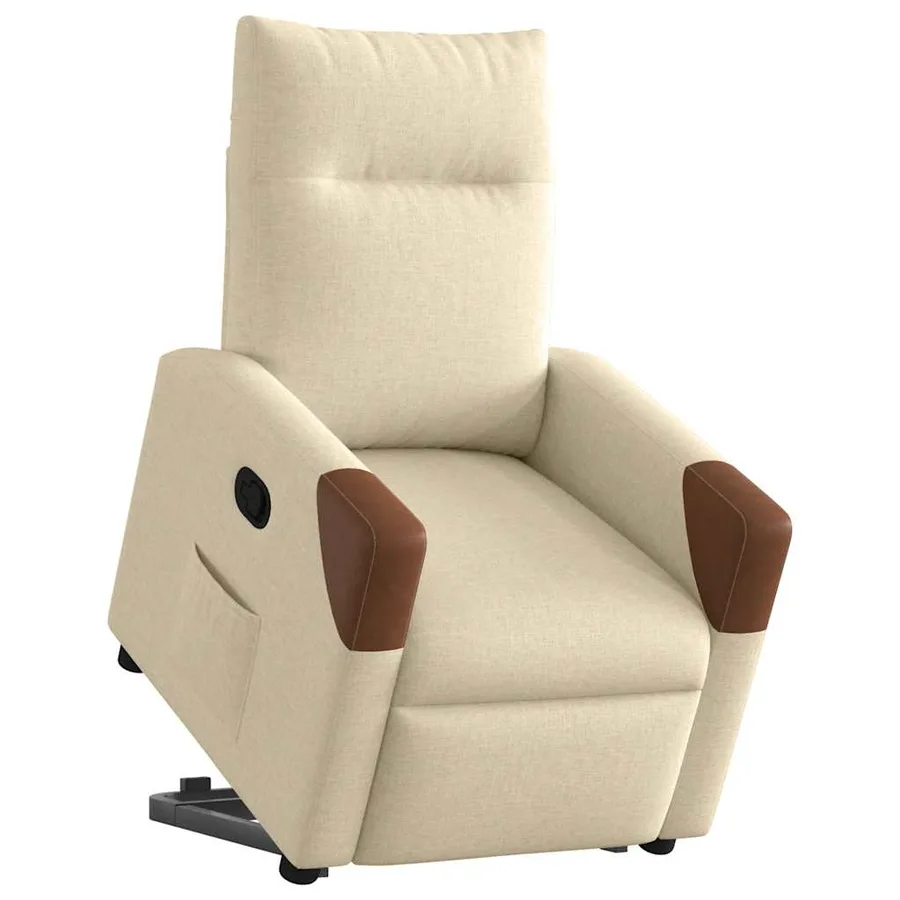 Fauteuil inclinable Crème Tissu - 3