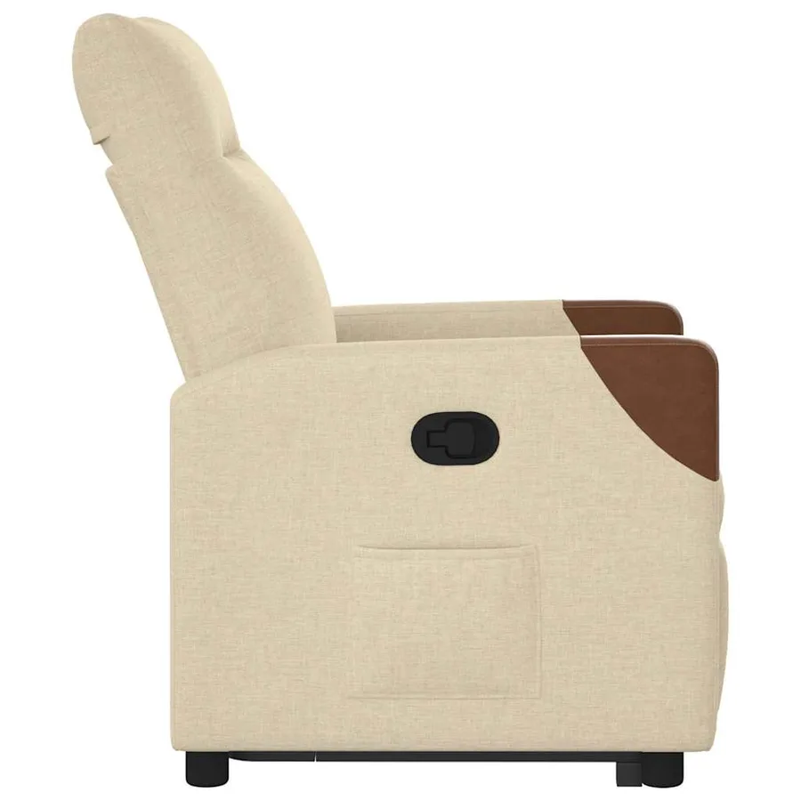Fauteuil inclinable Crème Tissu - 6