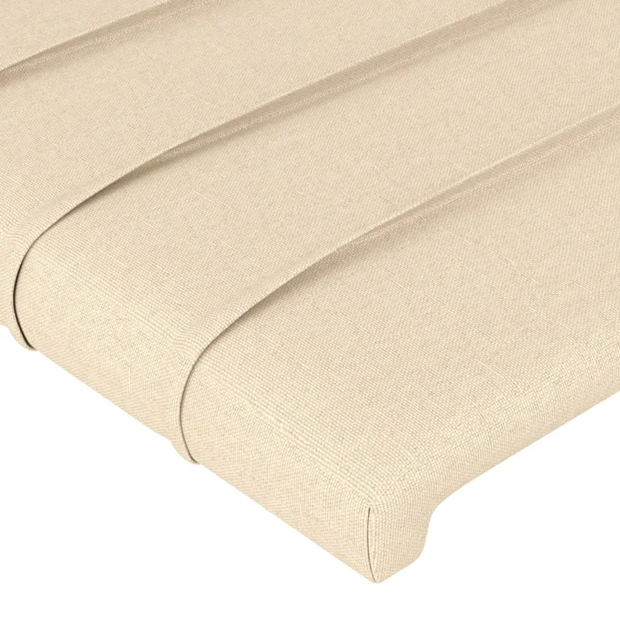 Cadre de lit sans matelas crème 80x200 cm tissu - 10
