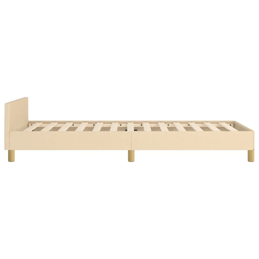 Cadre de lit sans matelas crème 80x200 cm tissu - 7