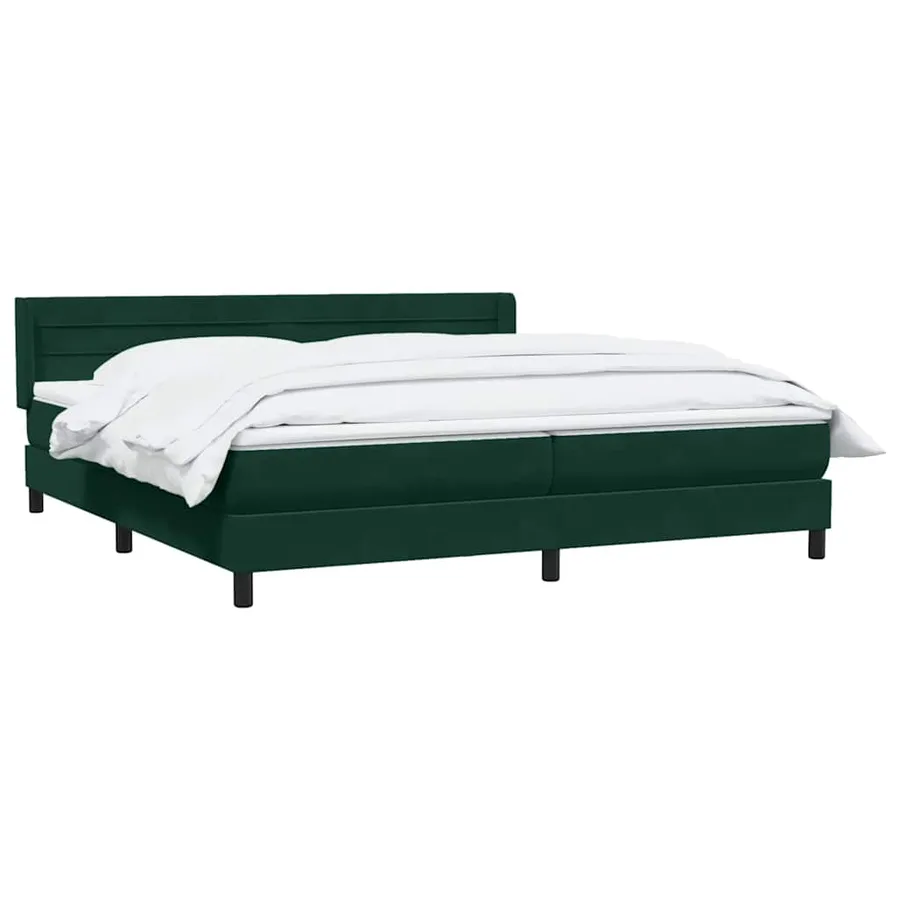 Sommier à lattes de lit et matelas vert foncé 200x220cm velours - 3