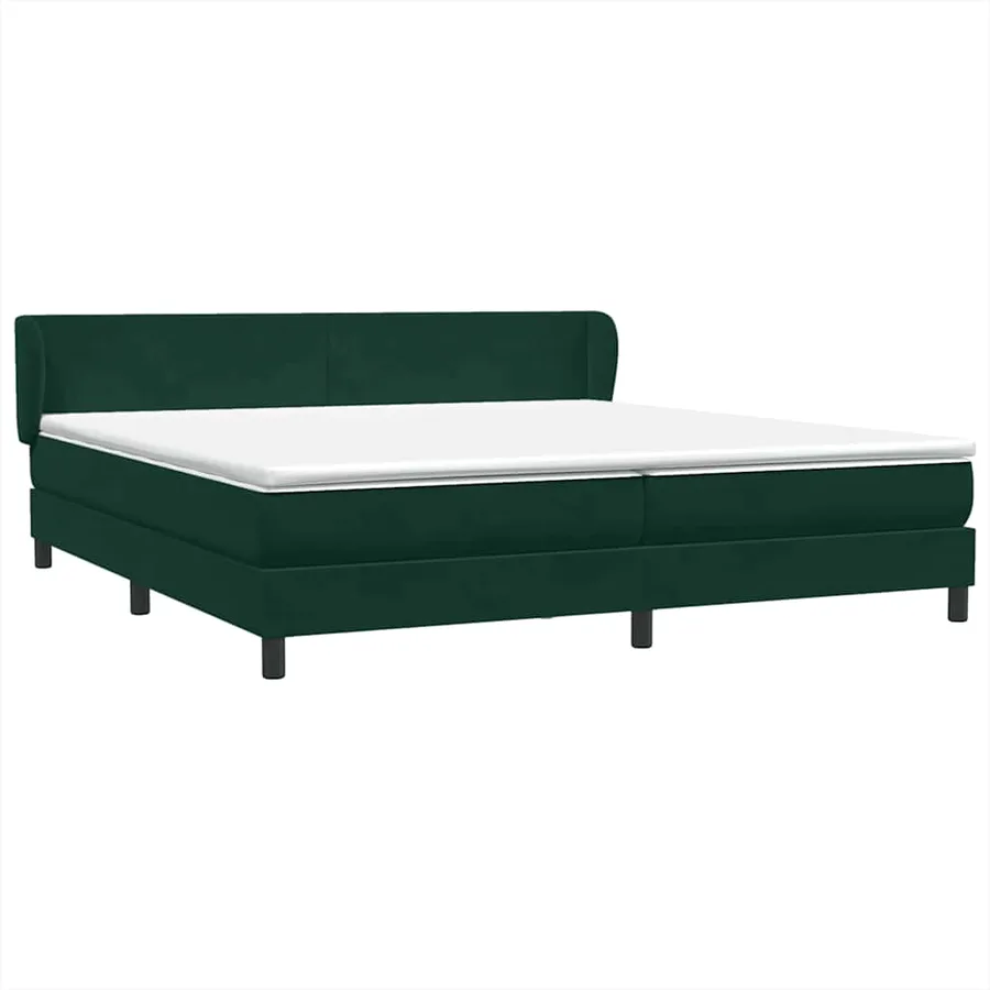 Sommier à lattes de lit et matelas vert foncé 200x220cm velours - 5
