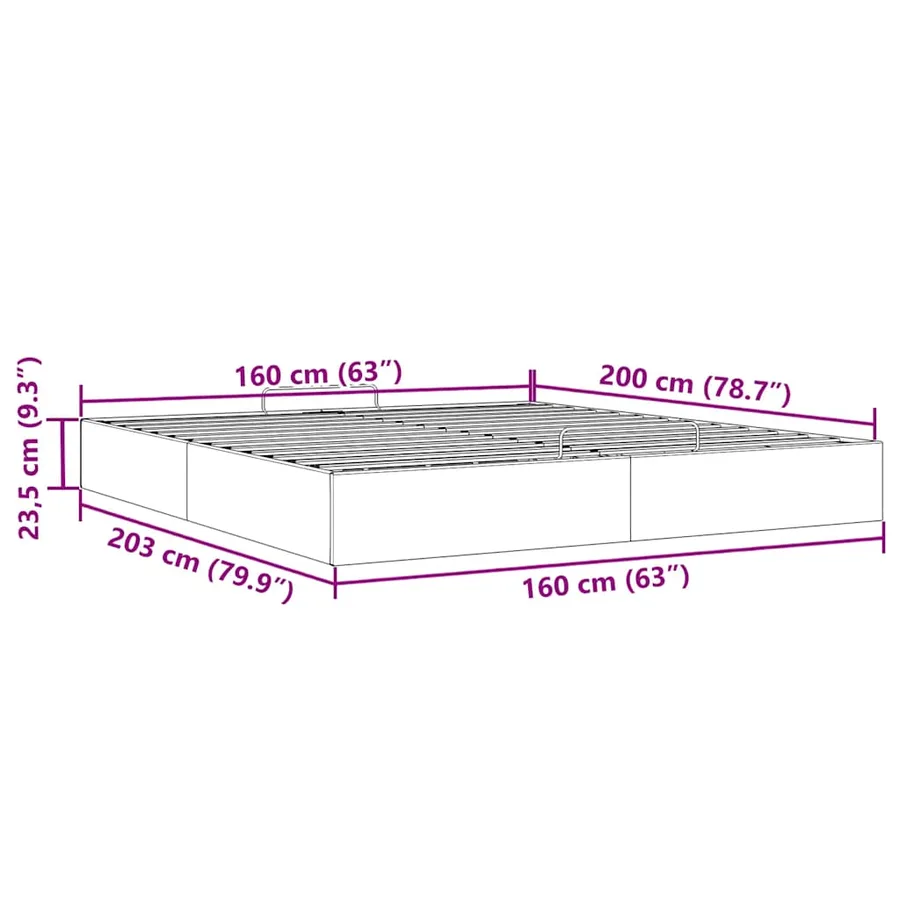 Cadre de lit ottoman sans matelas rose 160x200 cm velours - 14