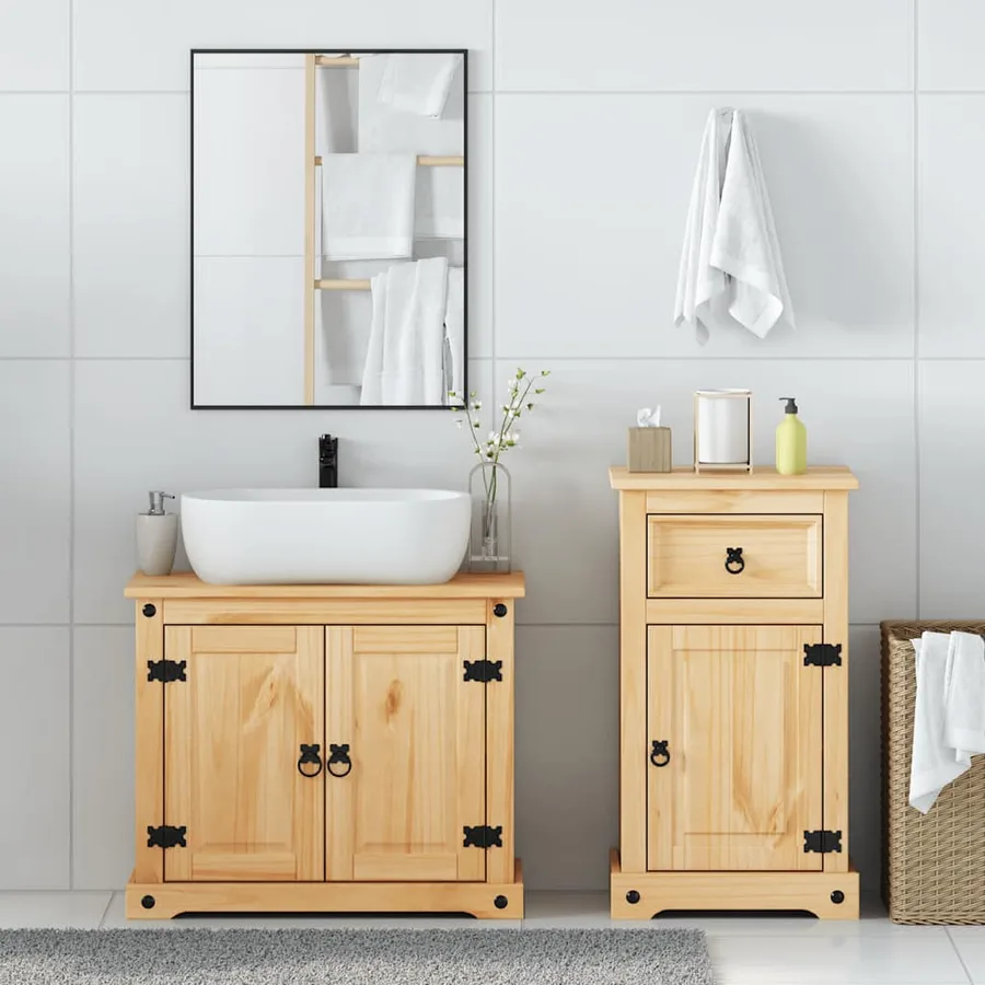 Ensemble de meubles salle de bain 2 pcs Corona bois pin massif - 3