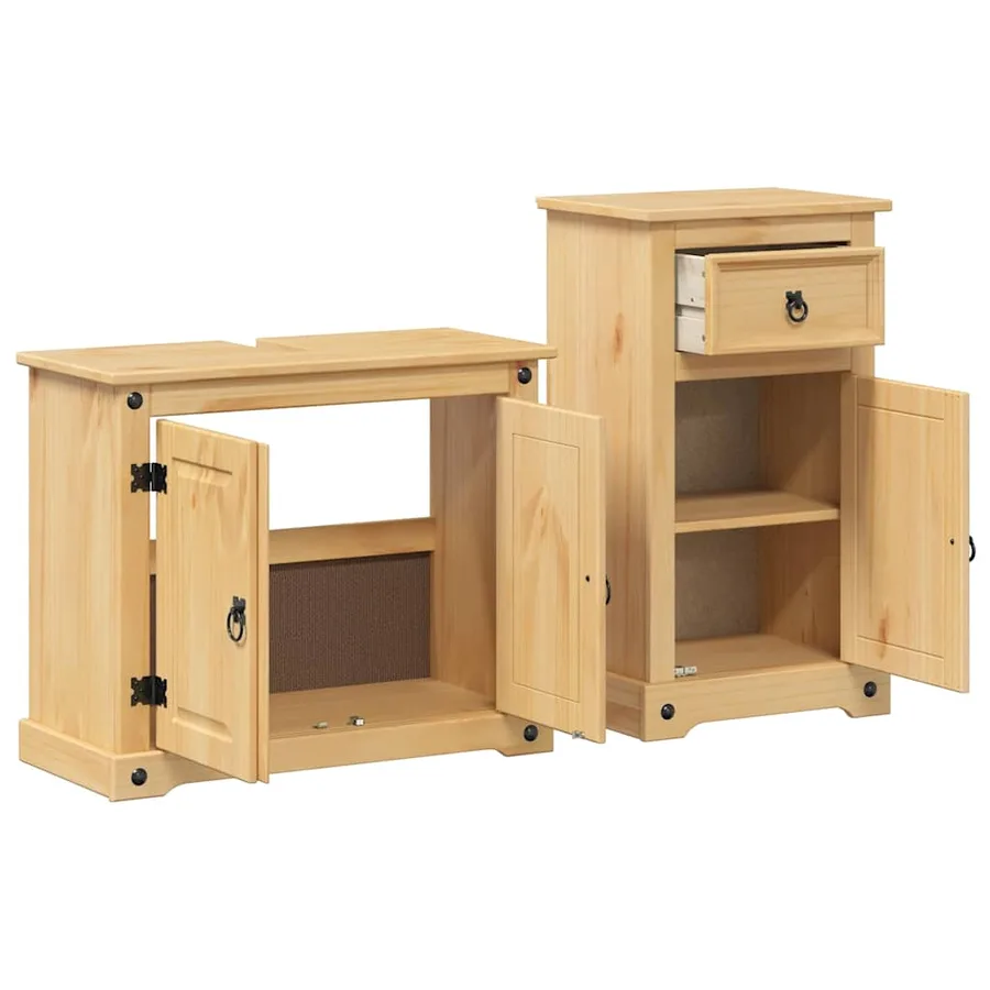 Ensemble de meubles salle de bain 2 pcs Corona bois pin massif - 4