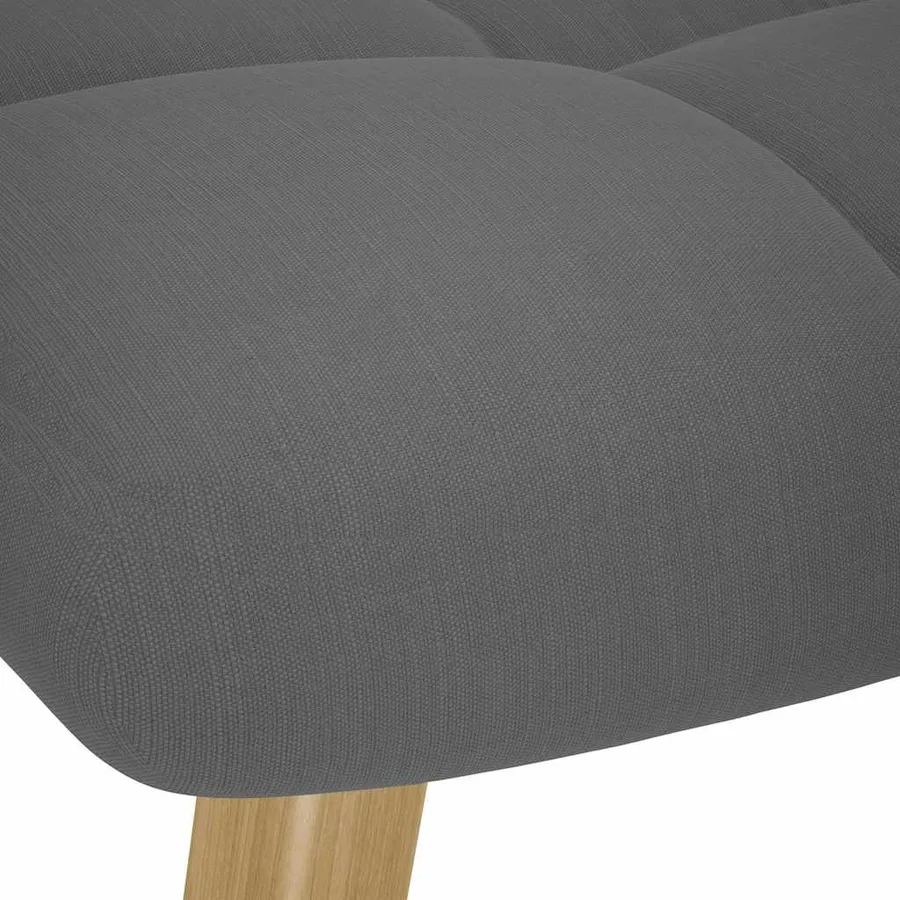 Chaise à bascule avec repose-pied Gris foncé Tissu - 8