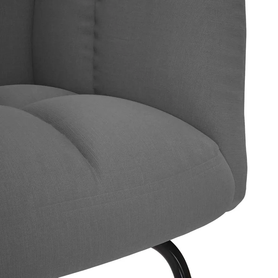 Chaise à bascule avec repose-pied Gris foncé Tissu - 9