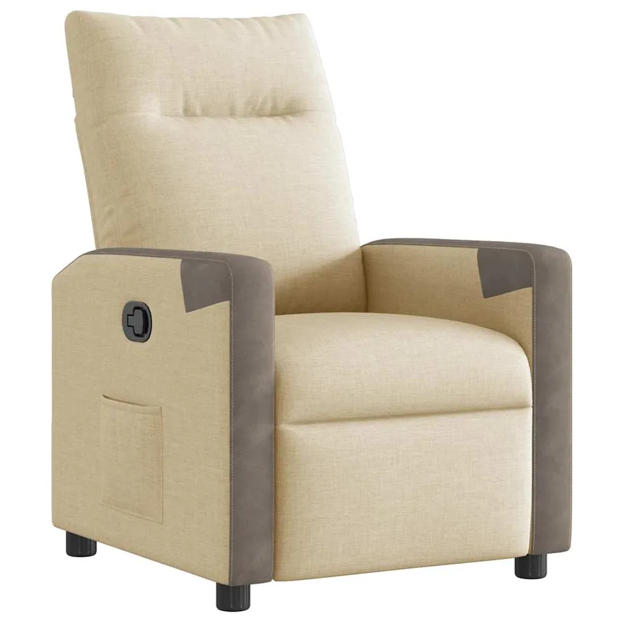 Fauteuil inclinable Crème Tissu - 2