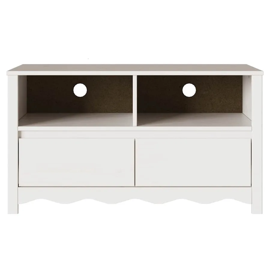 Meuble TV Drammen Blanc 99 x 43 x 55 cm Bois de pin massif - 7