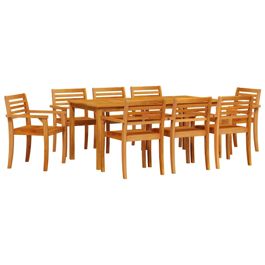 Ensemble de salle à manger pour jardin 9 pcs Marron - 2