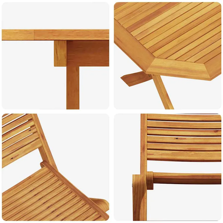 Ensemble de salle à manger pour jardin 5 pcs Marron - 11