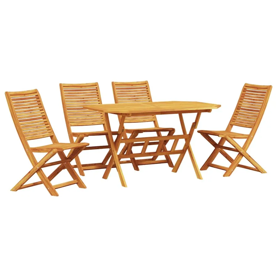 Ensemble de salle à manger pour jardin 5 pcs Marron - 2