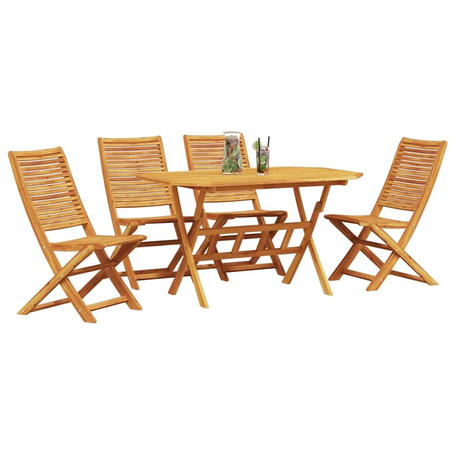 Ensemble de salle à manger pour jardin 5 pcs Marron - 3