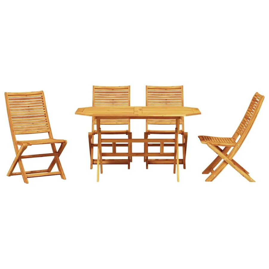 Ensemble de salle à manger pour jardin 5 pcs Marron - 7